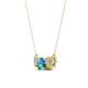2 - Raia London Blue Topaz and Diamond Three Stone Pendant 