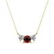 1 - Raia Red Garnet and Diamond Three Stone Pendant 