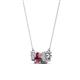 2 - Raia Rhodolite Garnet and Diamond Three Stone Pendant 