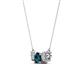 2 - Raia Blue and White Diamond Three Stone Pendant 