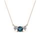 1 - Raia Blue and White Diamond Three Stone Pendant 