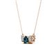 2 - Raia Blue and White Diamond Three Stone Pendant 