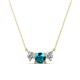 1 - Raia London Blue Topaz and Diamond Three Stone Pendant 