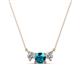 1 - Raia London Blue Topaz and Diamond Three Stone Pendant 
