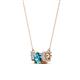 2 - Raia London Blue Topaz and Diamond Three Stone Pendant 