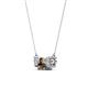 2 - Raia Smoky Quartz and Diamond Three Stone Pendant 