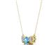 2 - Raia Blue Topaz and Diamond Three Stone Pendant 