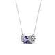 2 - Raia Iolite and Diamond Three Stone Pendant 