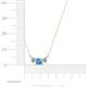 4 - Raia Blue Topaz and Diamond Three Stone Pendant 