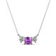 1 - Raia Amethyst and Diamond Three Stone Pendant 