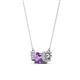 2 - Raia Amethyst and Diamond Three Stone Pendant 