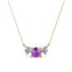 1 - Raia Amethyst and Diamond Three Stone Pendant 