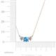 4 - Raia Blue Topaz and Diamond Three Stone Pendant 