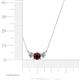 4 - Raia Red Garnet and Diamond Three Stone Pendant 