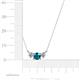 4 - Raia London Blue Topaz and Diamond Three Stone Pendant 