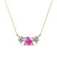 1 - Raia Pink Sapphire and Diamond Three Stone Pendant 