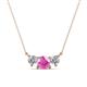 1 - Raia Pink Sapphire and Diamond Three Stone Pendant 