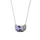 2 - Raia Iolite and Diamond Three Stone Pendant 