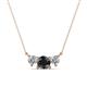 1 - Raia Black and White Diamond Three Stone Pendant 