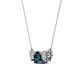 2 - Raia Blue and White Diamond Three Stone Pendant 