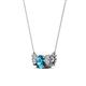 2 - Raia London Blue Topaz and Diamond Three Stone Pendant 