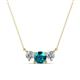 1 - Raia London Blue Topaz and Diamond Three Stone Pendant 