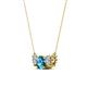 2 - Raia London Blue Topaz and Diamond Three Stone Pendant 