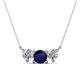 1 - Raia Blue Sapphire and Diamond Three Stone Pendant 