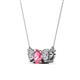 2 - Raia Pink Tourmaline and Diamond Three Stone Pendant 