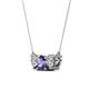 2 - Raia Iolite and Diamond Three Stone Pendant 