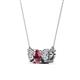 2 - Raia Rhodolite Garnet and Diamond Three Stone Pendant 