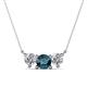 1 - Raia Blue and White Diamond Three Stone Pendant 