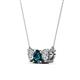2 - Raia Blue and White Diamond Three Stone Pendant 