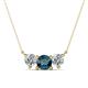1 - Raia Blue and White Diamond Three Stone Pendant 