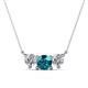 1 - Raia London Blue Topaz and Diamond Three Stone Pendant 