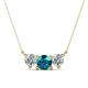 1 - Raia London Blue Topaz and Diamond Three Stone Pendant 