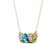 2 - Raia London Blue Topaz and Diamond Three Stone Pendant 