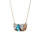2 - Raia London Blue Topaz and Diamond Three Stone Pendant 