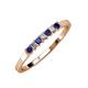 3 - Evia 2.00 mm Princess Cut Blue Sapphire and Diamond 7 Stone Wedding Band 