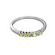 2 - Evia 2.00 mm Princess Cut Yellow Sapphire and Diamond 7 Stone Wedding Band 