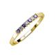 3 - Evia 2.00 mm Princess Cut Iolite and Diamond 7 Stone Wedding Band 