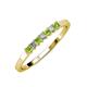 3 - Evia 2.00 mm Princess Cut Peridot and Diamond 7 Stone Wedding Band 