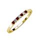 3 - Evia 2.00 mm Princess Cut Red Garnet and Diamond 7 Stone Wedding Band 