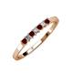 3 - Evia 2.00 mm Princess Cut Red Garnet and Diamond 7 Stone Wedding Band 