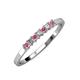3 - Evia 2.00 mm Princess Cut Rhodolite Garnet and Diamond 7 Stone Wedding Band 
