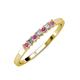3 - Evia 2.00 mm Princess Cut Rhodolite Garnet and Diamond 7 Stone Wedding Band 