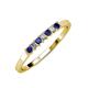 3 - Evia 2.00 mm Princess Cut Blue Sapphire and Diamond 7 Stone Wedding Band 