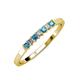 3 - Evia 2.00 mm Princess Cut London Blue Topaz and Diamond 7 Stone Wedding Band 