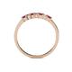 4 - Evia 2.00 mm Princess Cut Ruby and Diamond 7 Stone Wedding Band 