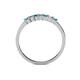 4 - Evia 2.00 mm Princess Cut London Blue Topaz and Diamond 7 Stone Wedding Band 